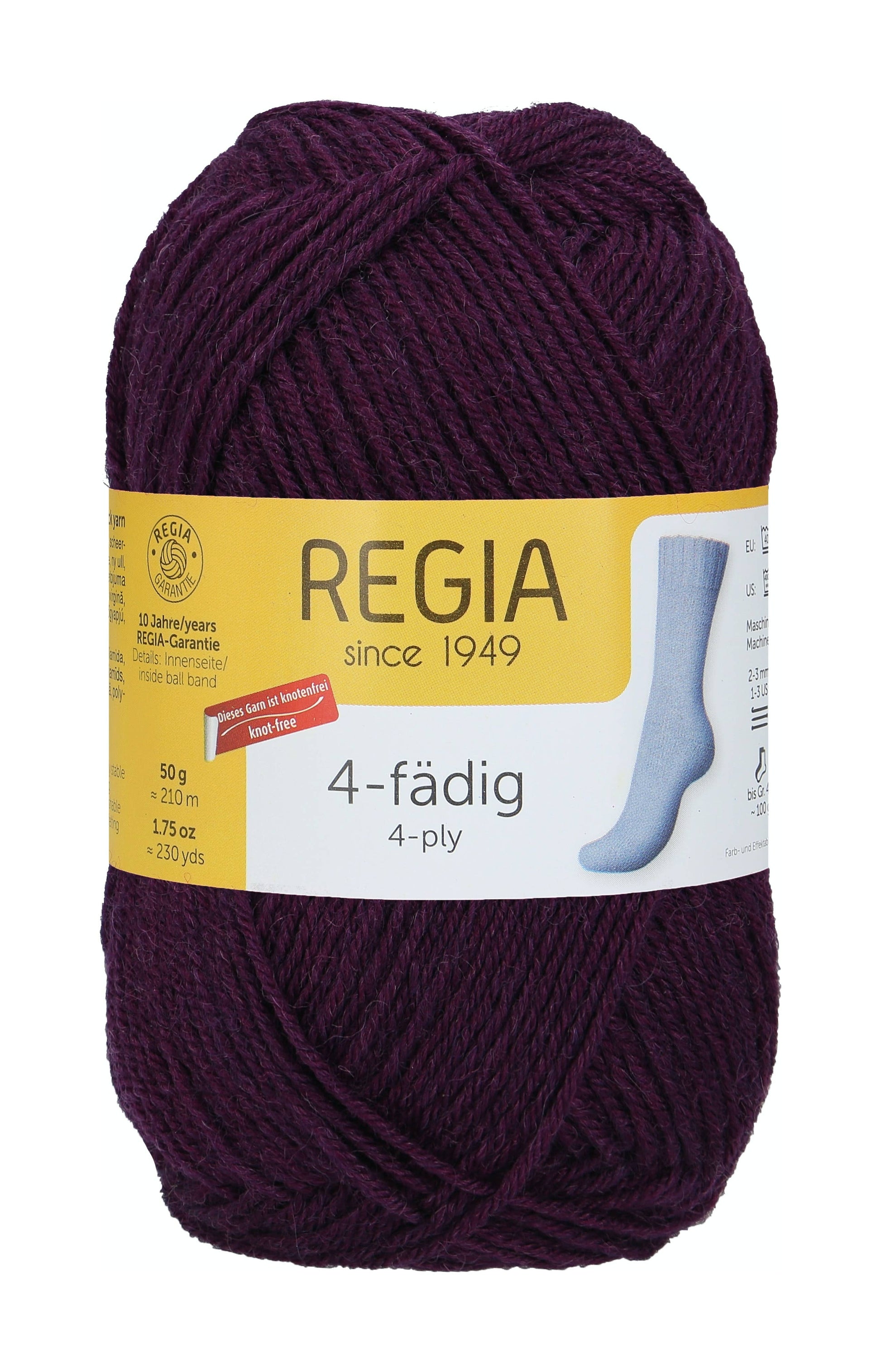 REGIA Uni 4-ply Sock Wool: Eggplant