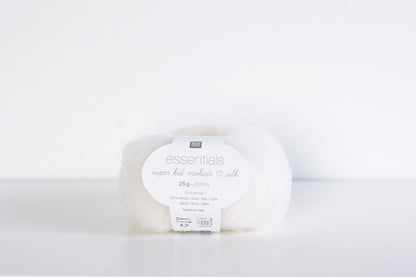 Rico Essentials Super Kid Mohair Loves Silk 001 White