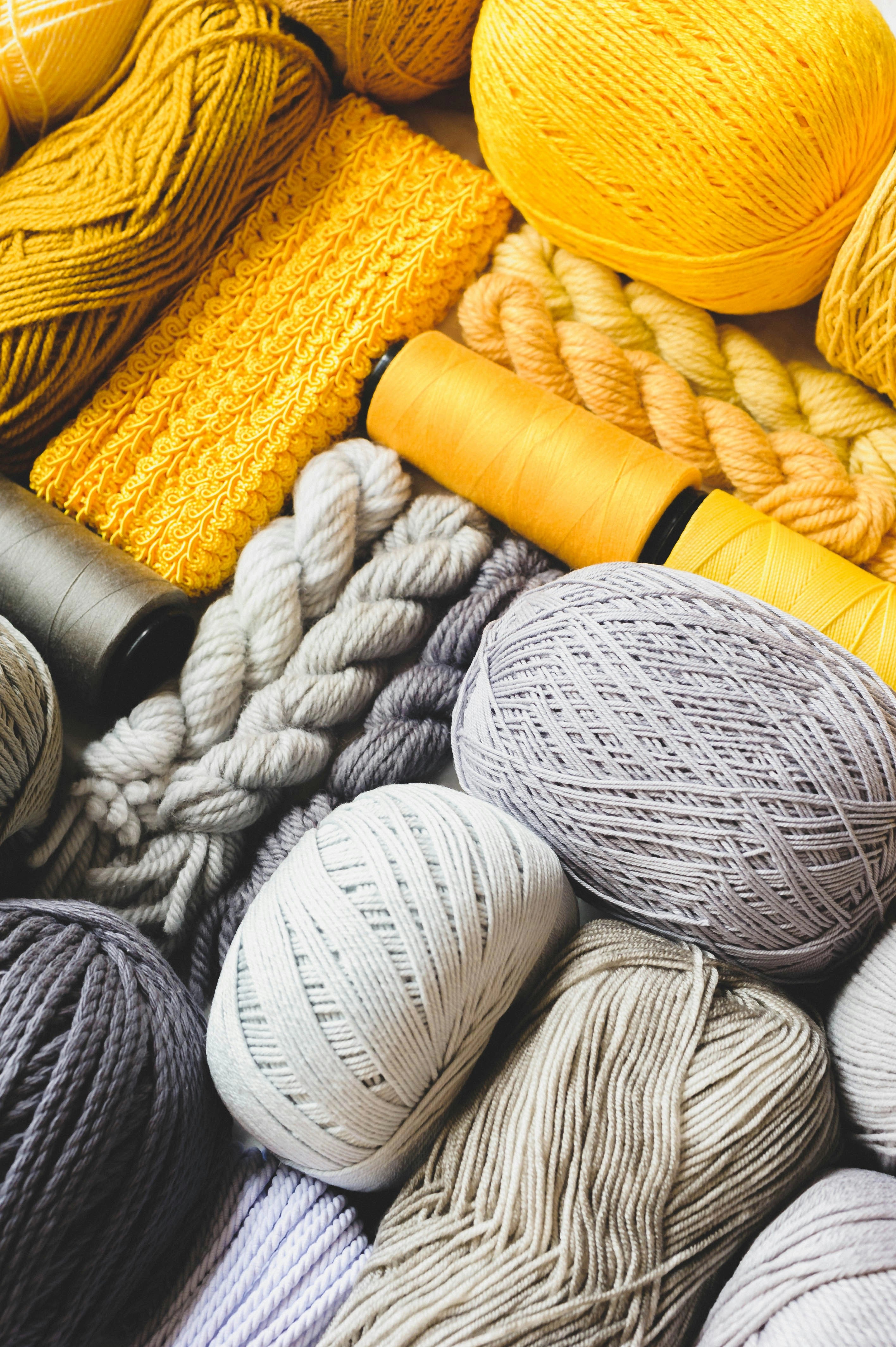 Yellow and grey yarn by weight | ColorPopCrafts